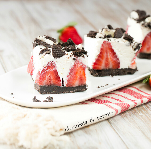 Frozen Chocolate Covered Strawberry Chesecake #nobake