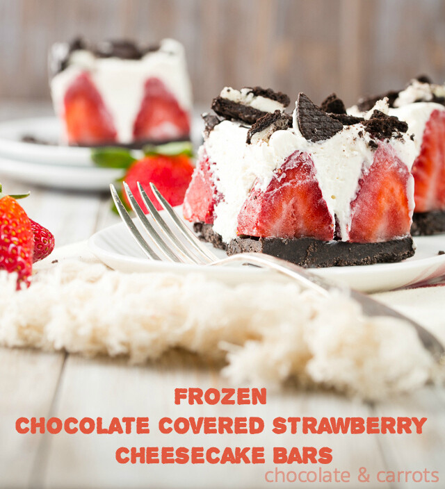 Frozen Chocolate Covered Strawberry Chesecake #nobake